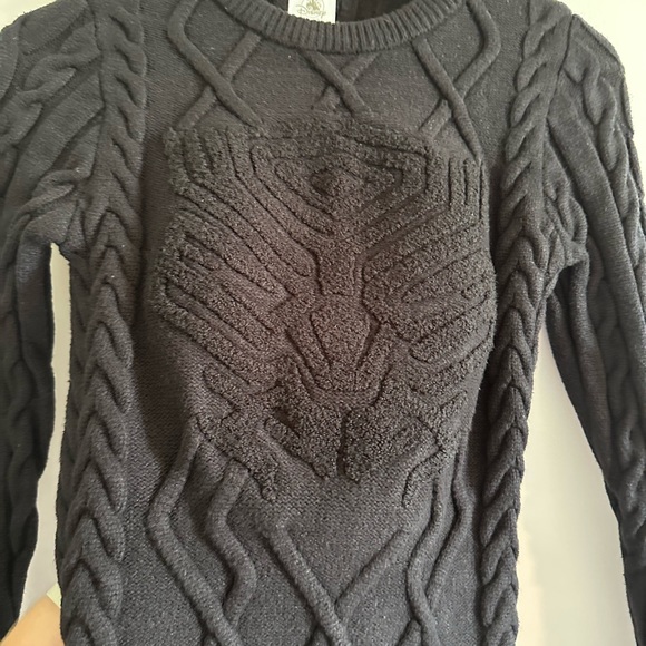 Disney Parks Disneyland Marvel Avengers Black Panther Cable Knit Sweater Size XS - Picture 5 of 9